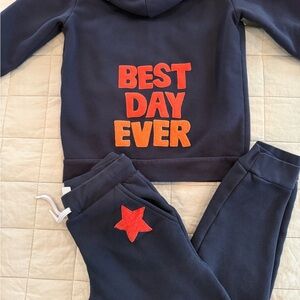 Declan LA children’s Navy Hoodie and Jogger “Best Day Ever”  Set